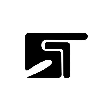 Minimal ST Letter Logo with Clean Geometric Style