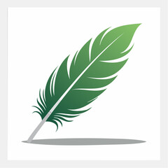 Obraz premium Green Feather Icon