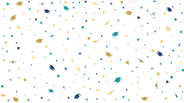 Colorful confetti scattered on white background festive celebration decoration party favors shiny glittering specks vibrant hues joyful atmosphere decorative elements abstract design