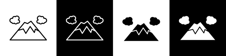 Mount fuji black and white icon design concept © okta
