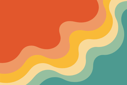 Retro Abstract Wavy Pattern With Warm Earthy Tones And Teal Accent background