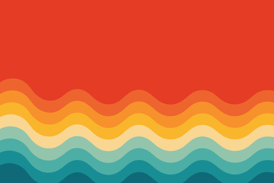 Retro Sunset Wave Pattern Abstract Background With Copy Space waves