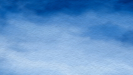 Cloudy sky painting in blue turquoise and white tones. Sky filled with clouds, painting done in watercolor, abstract light blue textured watercolor background for web banner template page design © Aleksandr Matveev