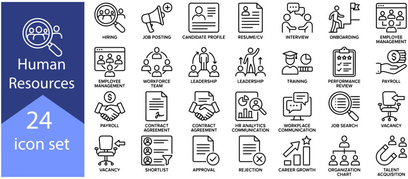 24 Human Resources icon set