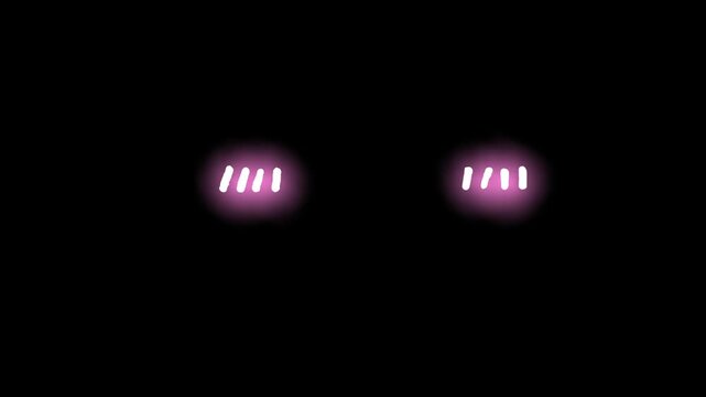 A cute, shy, pink-cheeked anime symbol animation with a transparent background. 4k video