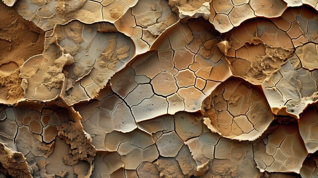 High-resolution macro 3D render in a pseudocolor scanning electron microscope style showing a dense layer of flattened hexagonal dead skin cells overlapping like slate roof tiles