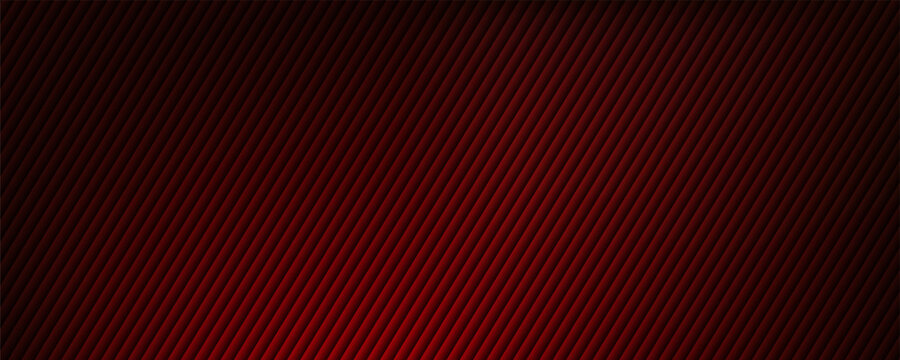 Abstract dark red vertical metallic ribs background with dramatic spotlight and industrial texture. vector illustration
