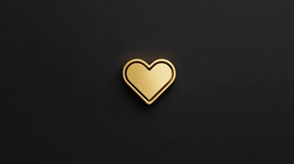 Fototapeta premium A shiny gold heart icon on a dark background symbolizing love and affection
