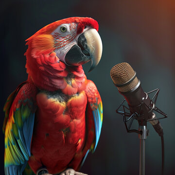 loro con micr&oacute;fono como si fuera un cantante