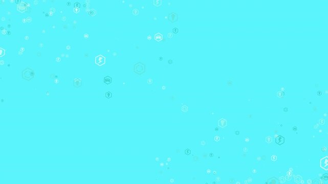Electric vehicle icons animation on sustainable energy background