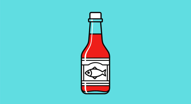 Minimalist pixel art illustration of glass bottles with red liquid