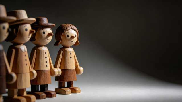 Wooden storytelling puppets
