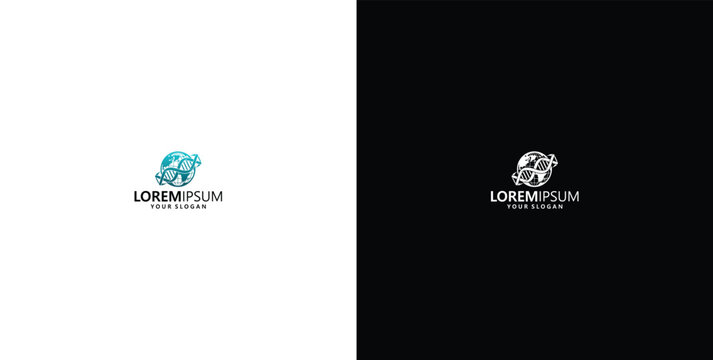 logo design template vector design DNA ball logo