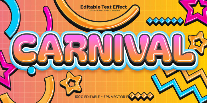 Carnival editable text effect in modern trend style