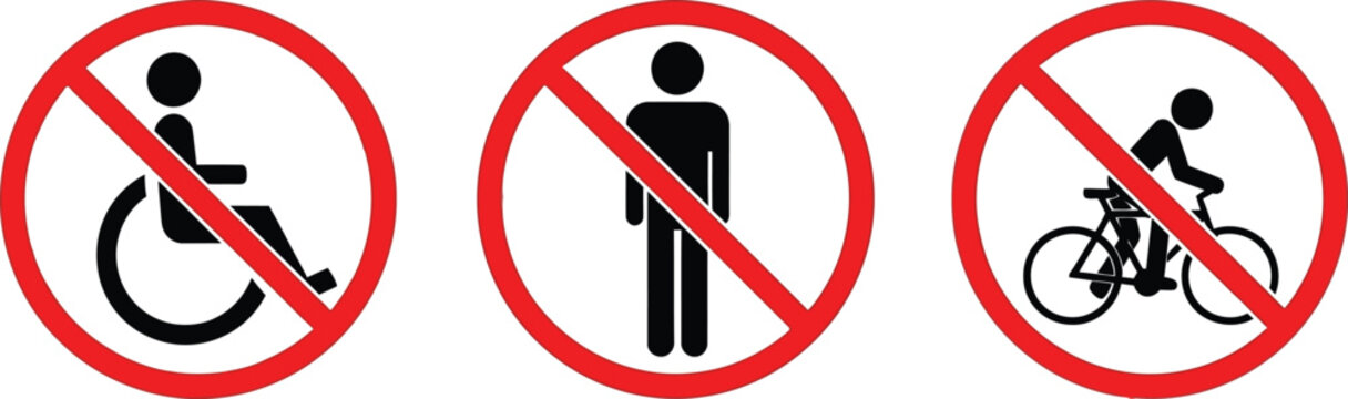 No access road signs set Vector