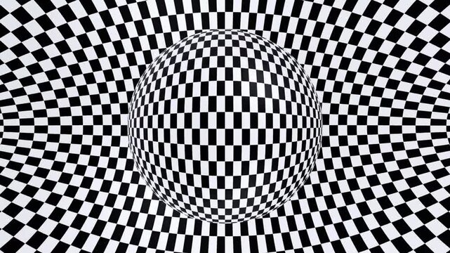 Abstract 3d animation loop VJ loop 3d, DJ, 3d video with a hypnotic checkered pattern creating an optical illusion effect perfect for music visuals and motion graphics