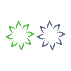 Obraz premium GREEN LEAVES IN CIRCLE SIGN SYMBOL LOGO VECTOR