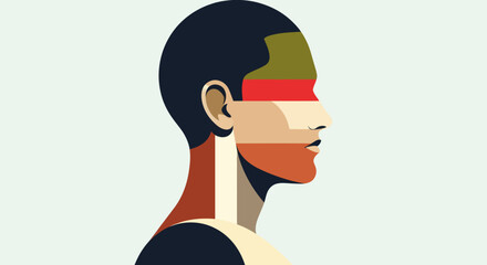Abstract profile portrait illustration © UDIN BADEG