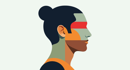 Abstract profile portrait illustration © UDIN BADEG