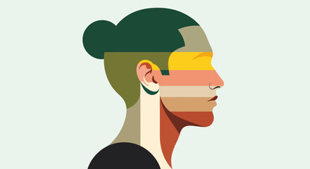 Abstract profile portrait illustration © UDIN BADEG