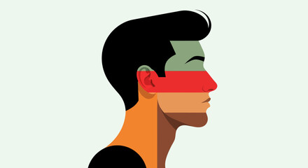 Abstract profile portrait illustration © UDIN BADEG