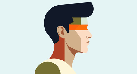 Abstract profile portrait illustration © UDIN BADEG