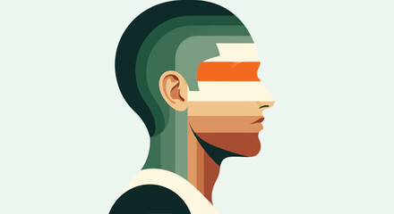 Abstract profile portrait illustration © UDIN BADEG