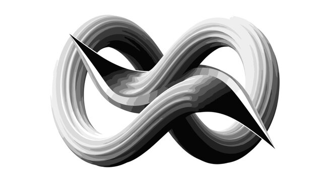 Abstract black and white textured infinity symbol loop