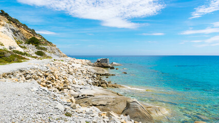 White rock Cava Usai beach on Sardegna island, Italy