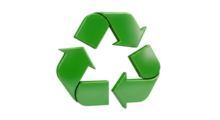 Fototapeta premium Green recycling symbol with three arrows