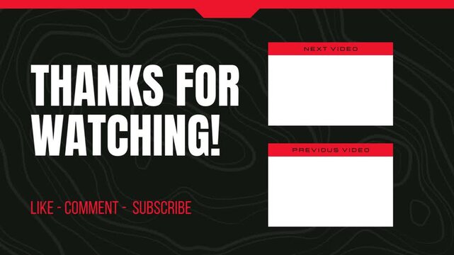 youtube outro template next video boxes subscribe screen animation clean layout