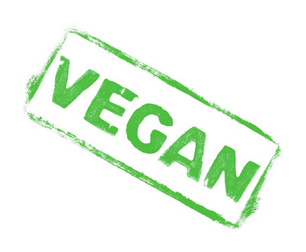 Vegan - Stempel Banner diagonal mit gr&uuml;ner Farbe