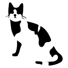 Minimalist Cat Silhouette Illustration, Black and White Vector Art. © ShakirMd