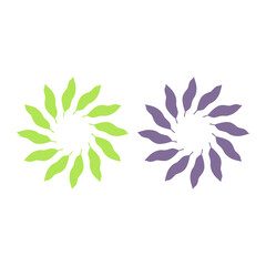 Fototapeta premium GREEN LEAVES IN CIRCLE SIGN SYMBOL LOGO VECTOR
