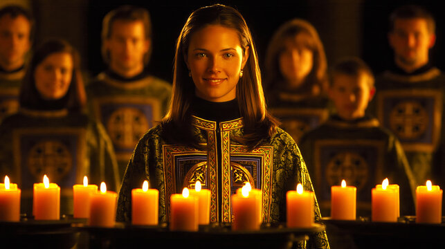 Candlelight choir sacred music night service choral worship singing religion Christian church ceremony devotion harmony cathedral faith spiritual