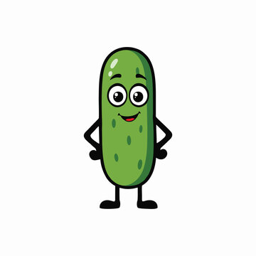 Pickle cucumber mascot logo vector design illustration