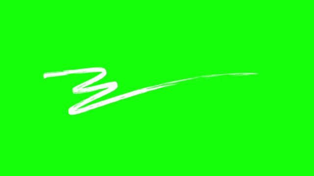 White zigzag stroke on green, dynamic hand-drawn brush line with energetic movement, vibrant minimal style, great for creative design backgrounds.