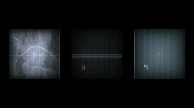 Sequence of several X-ray radiographs of the human body