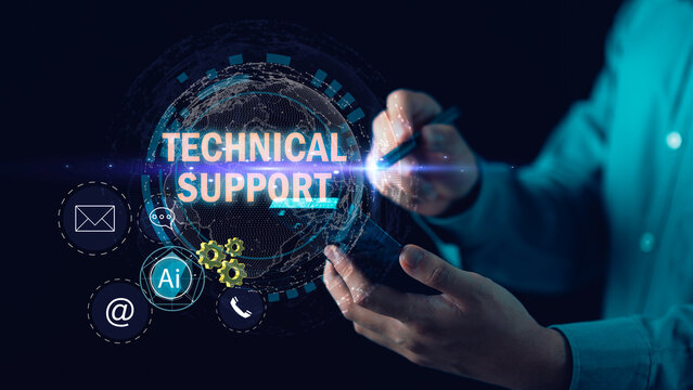 An IT support engineer utilizes AI-driven technical support, automation, troubleshooting, system monitoring, helpdesk service, network optimization, digital solutions to enhance operational efficiency