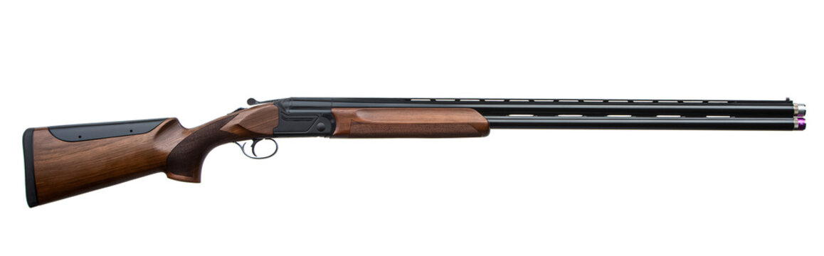 Classic double barrel shotgun wooden stock