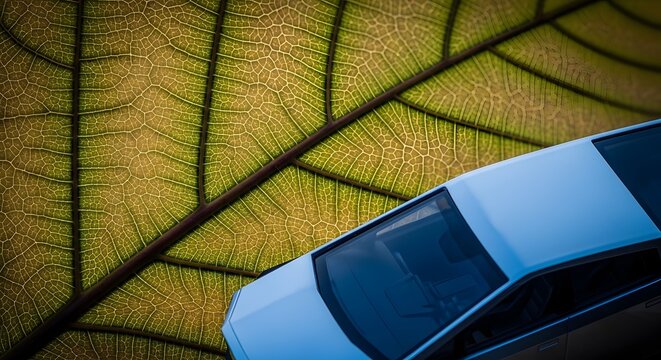 sustainable shipping truck and leaf parcels
