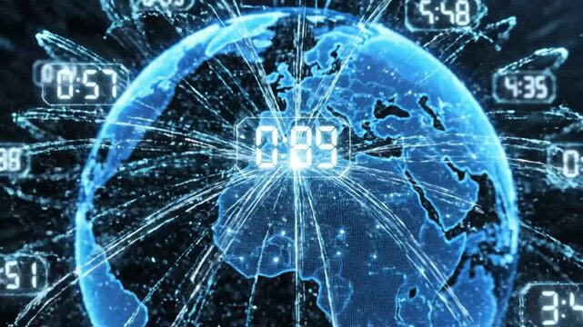 Digital Earth Time: Global Data Visualization of World Time Zones and Connections