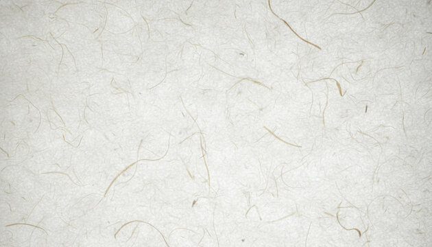 Handmade Japanese Washi paper texture with visible organic Kozo fibers
