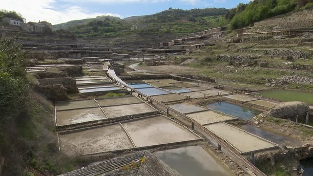 Ancient salt evaporation pans in a&ntilde;ana salt valley