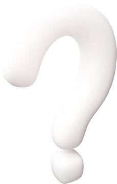 3D question mark icon in white.