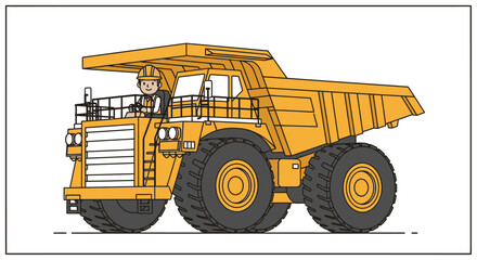 Large Yellow Mining Dump Truck Vehicle. © ana