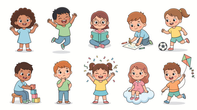 Kids Character Vector Pack &ndash; Cute Children Illustration Collection