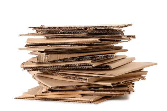 Stack of cardboard sheets isolated on white background