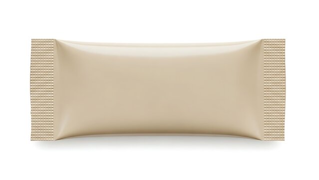 Minimalist beige packaging for snack or food item