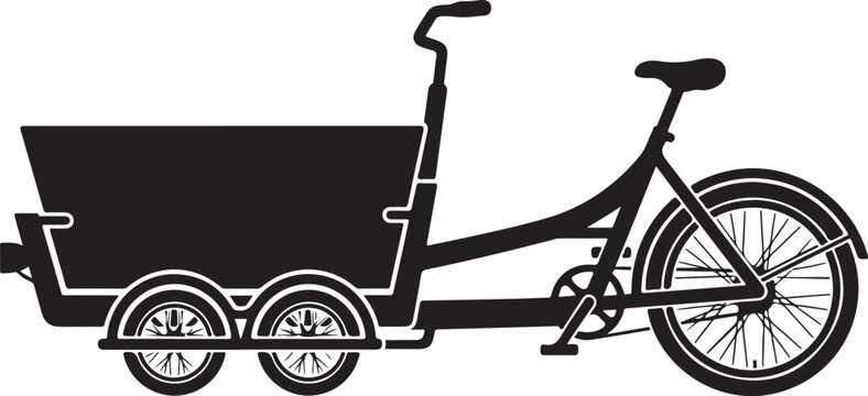 Black Tricycle with Large Cargo Trailer.